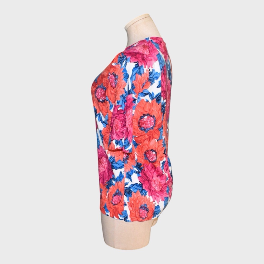 Talbots Bold Floral Button Cardigan - Picture 4 of 5